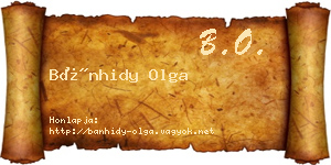Bánhidy Olga névjegykártya